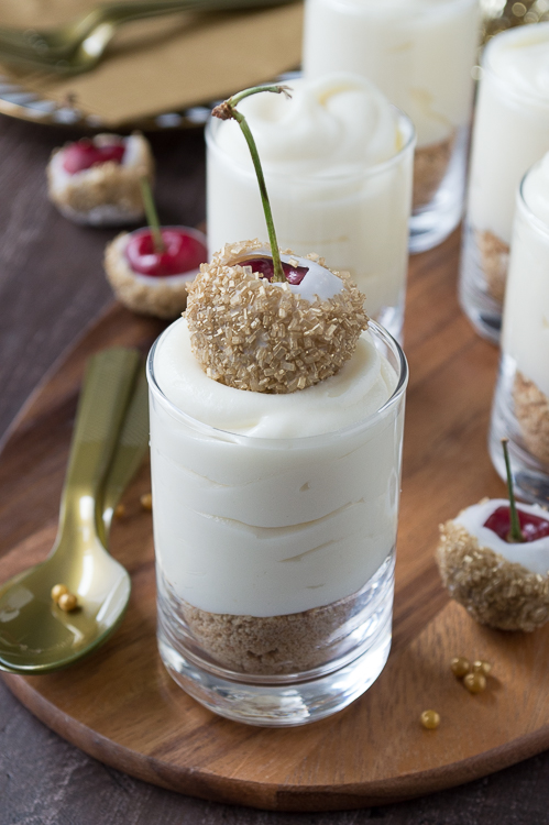 White Chocolate and Champagne Cheesecake Shooters