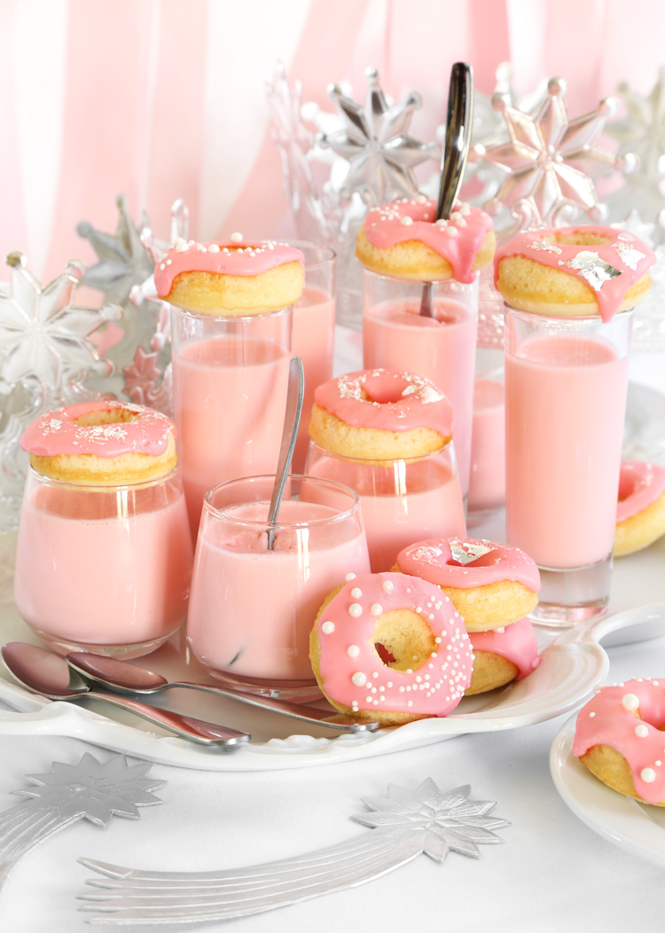 Pink Champagne Panna Cotta and Donut Shots Recipe