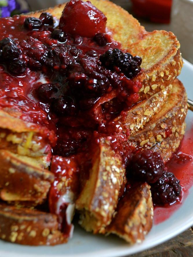 Rumchata French Toast with Warm Berry Compote Recipe
