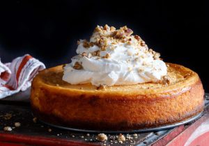 Sweet Potato Cheesecake with Bourbon Whipped Cream Recipe