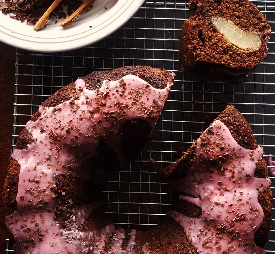Grannies Red Wine Chocolate and Pear Cake Recipe