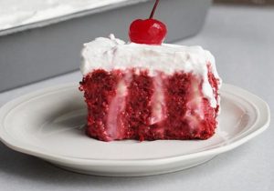 Boozy Red Velvet Poke Cake
