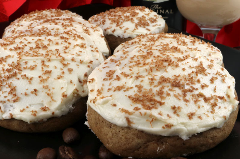 Coffee Cookies with Baileys Frosting