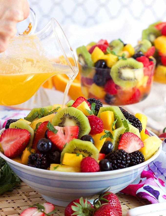 Fruit Salad with Champagne Mimosa Dressing Recipe