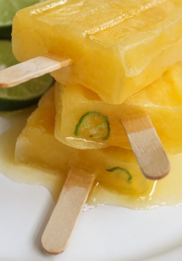 Mango Fruit and Tequila Popsicles with Serrano