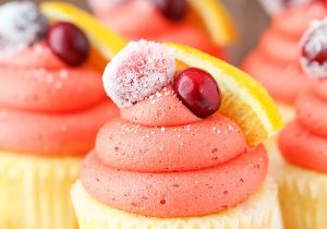 Cranberry Mimosa Cupcakes