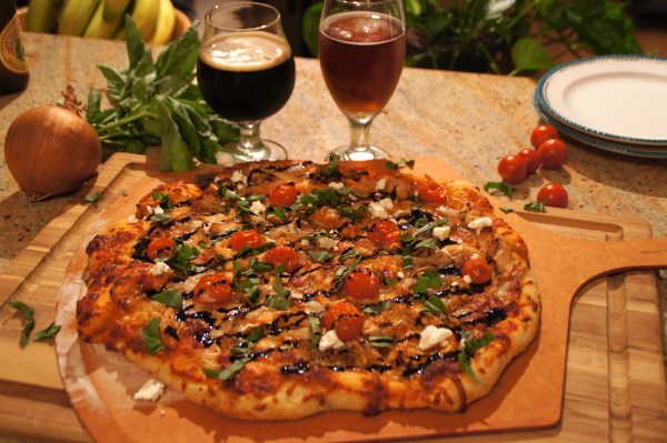 Balsamic Beer Chicken & Caramelized Onion Pizza