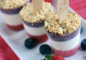 Boozy Red, White & Blueberry Cheesecake Popsicles