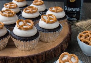 Chocolate Guinness Cupcakes with Maple Cinnamon Frosting