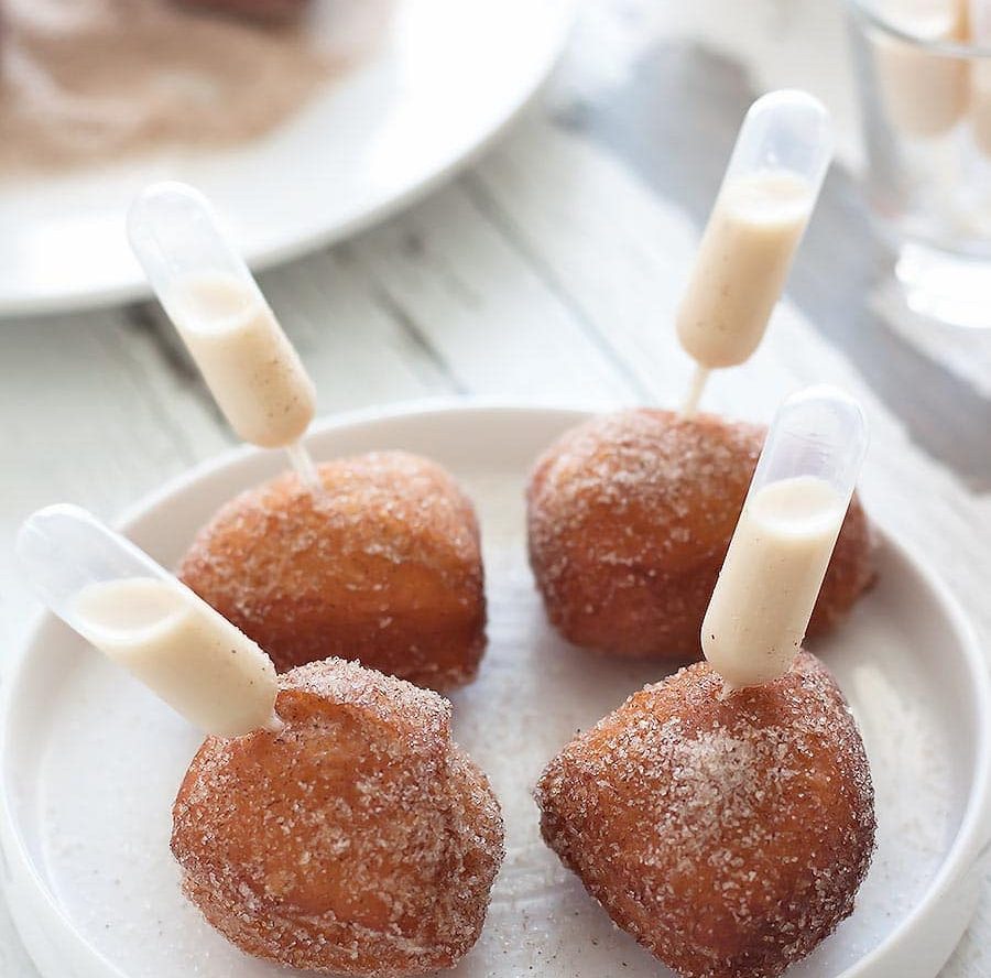 Coquito Spiked Donut Holes